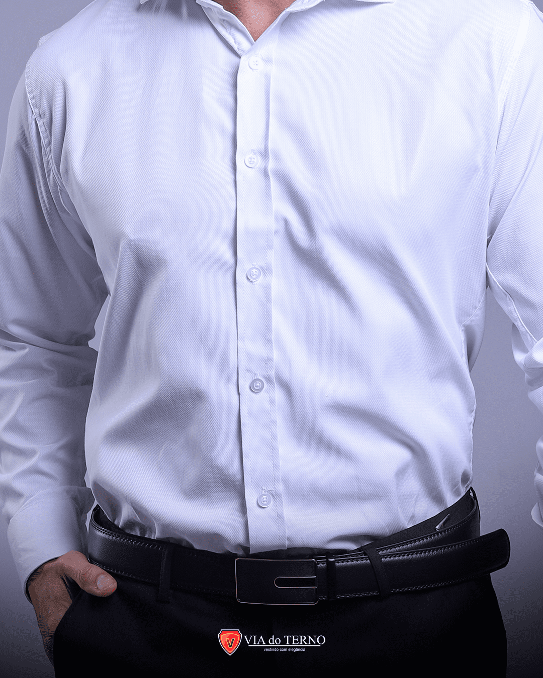 camisa social via do terno cor branco cod 0801 3