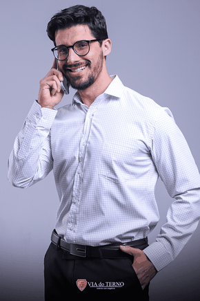 camisa social via do terno cor branco xadrez cod bt0102 3