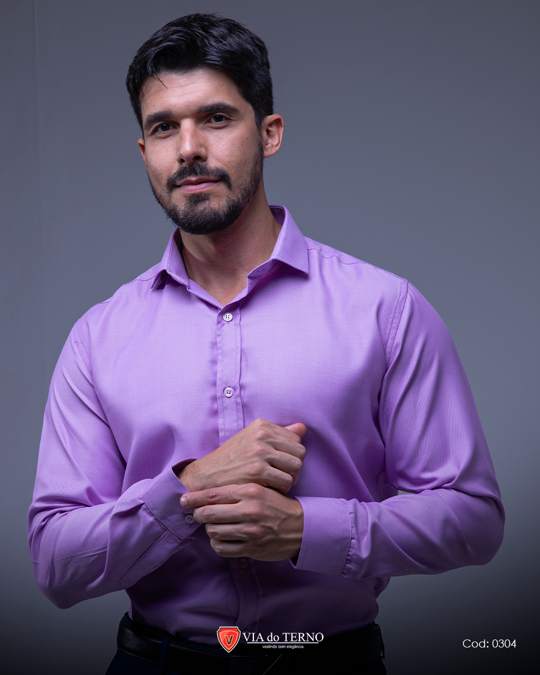 04 camisa social slim lilas via do terno