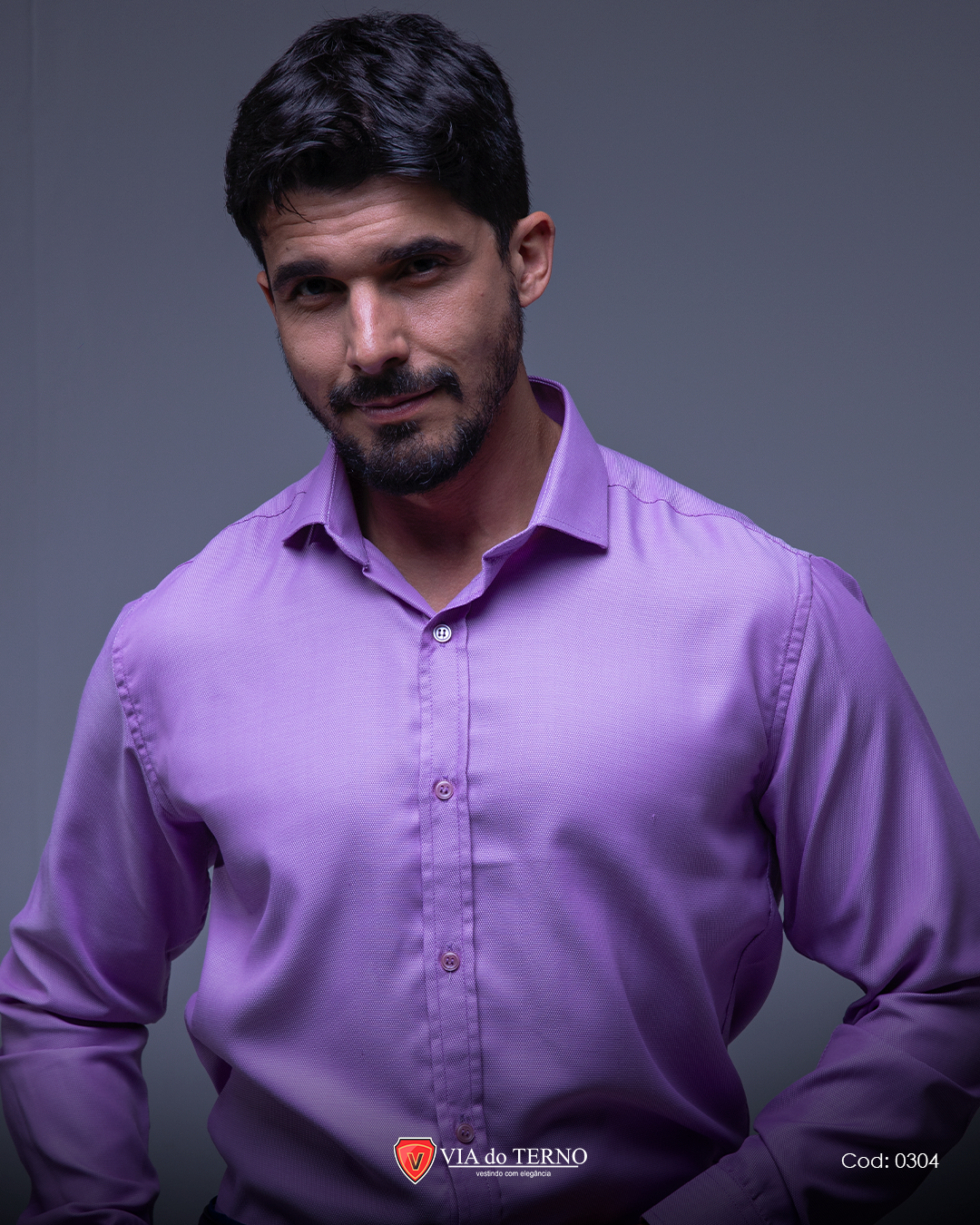 05 camisa social slim lilas via do terno