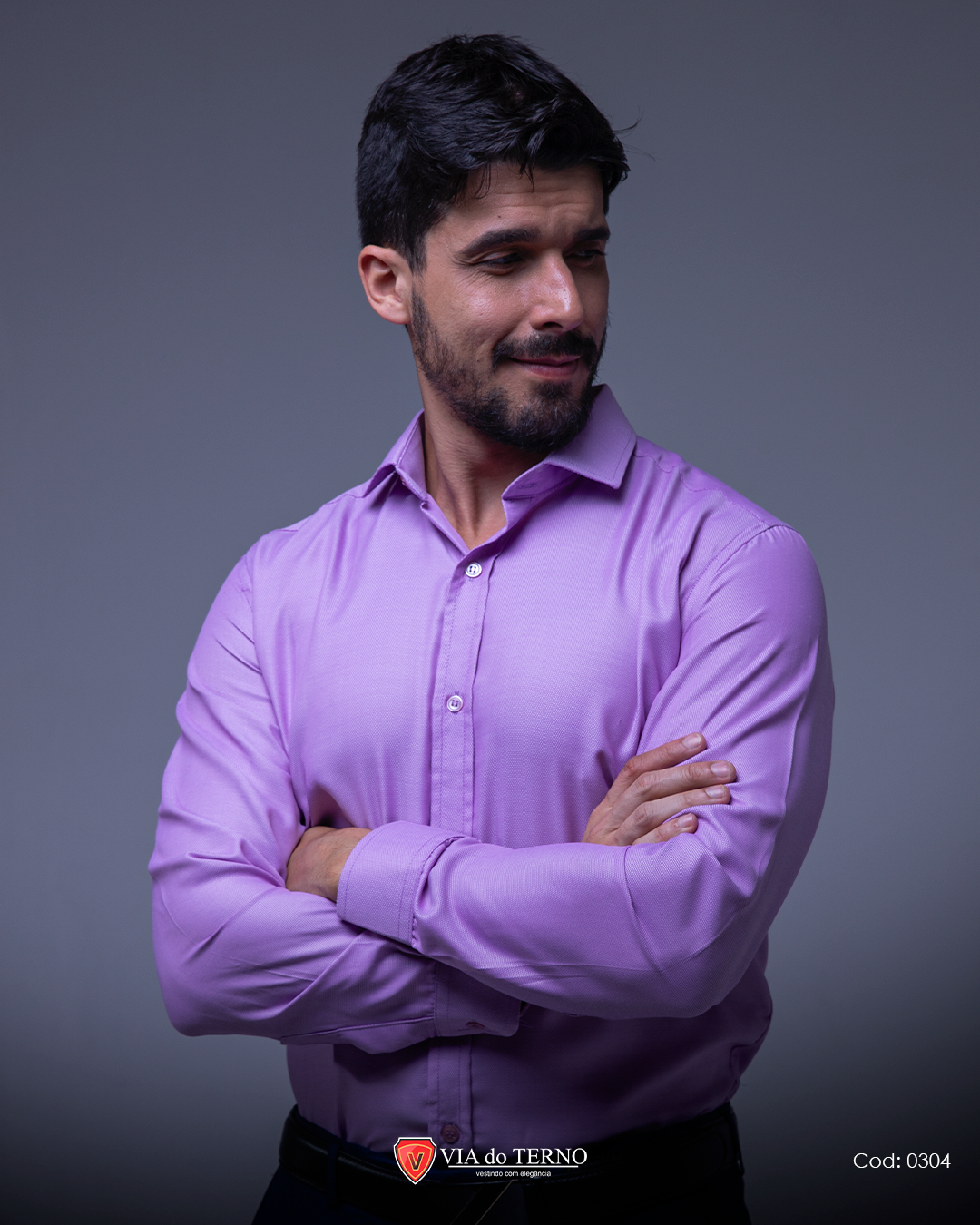06 camisa social slim lilas via do terno
