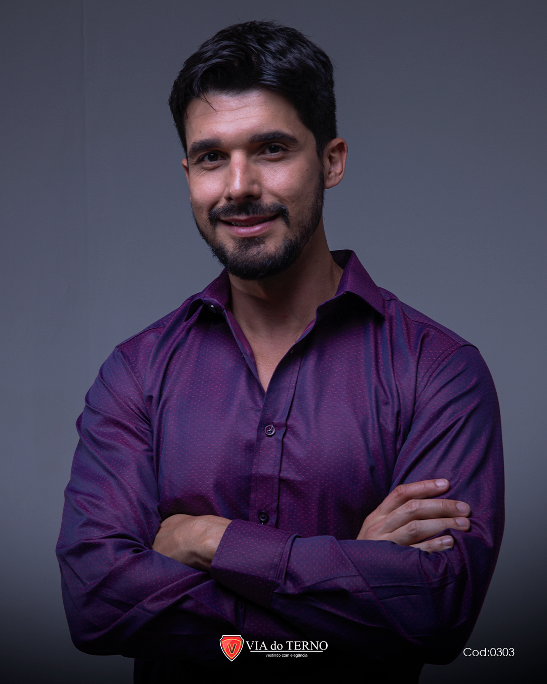 04 camisa social slim roxa via do terno