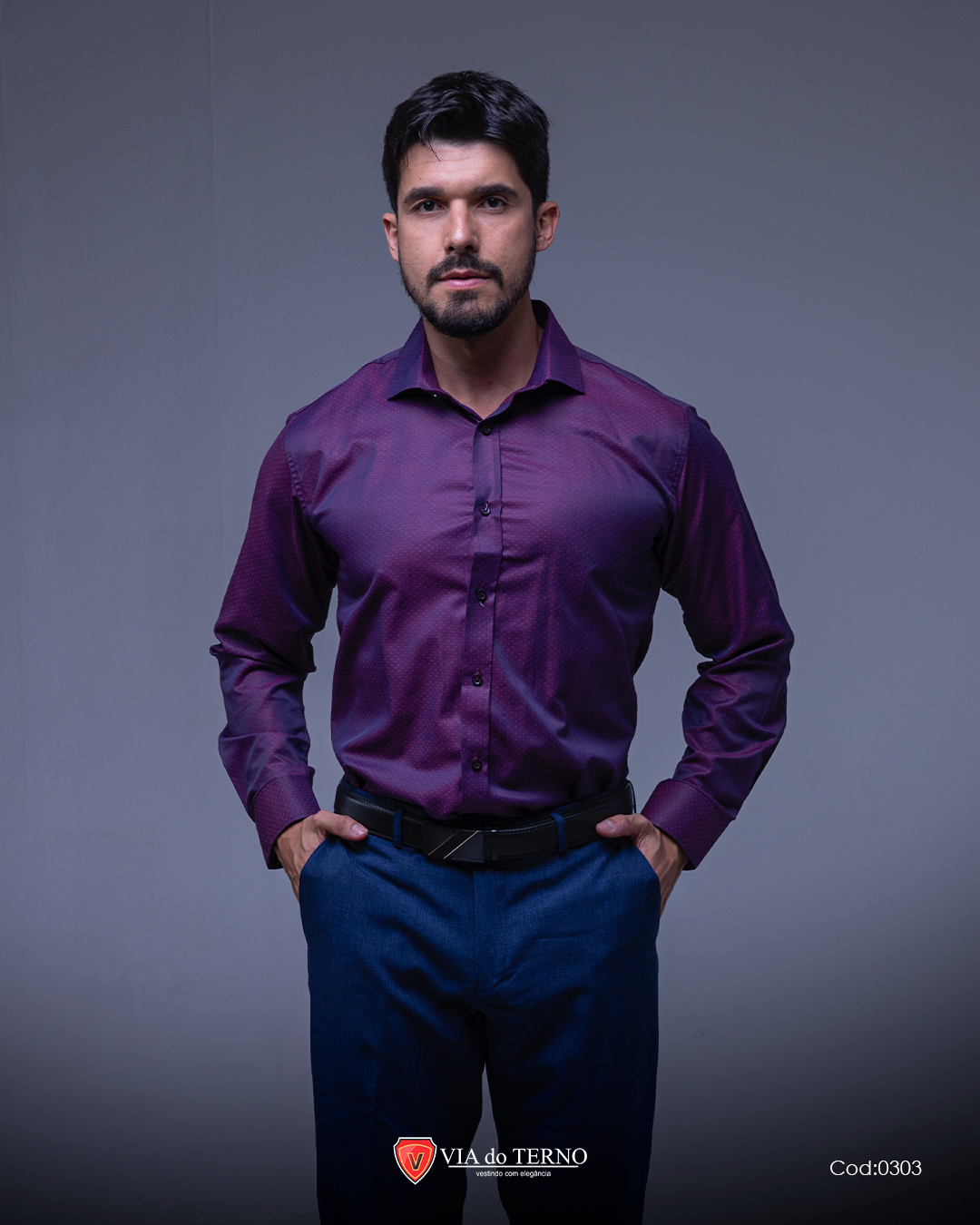 05 camisa social slim roxa via do terno