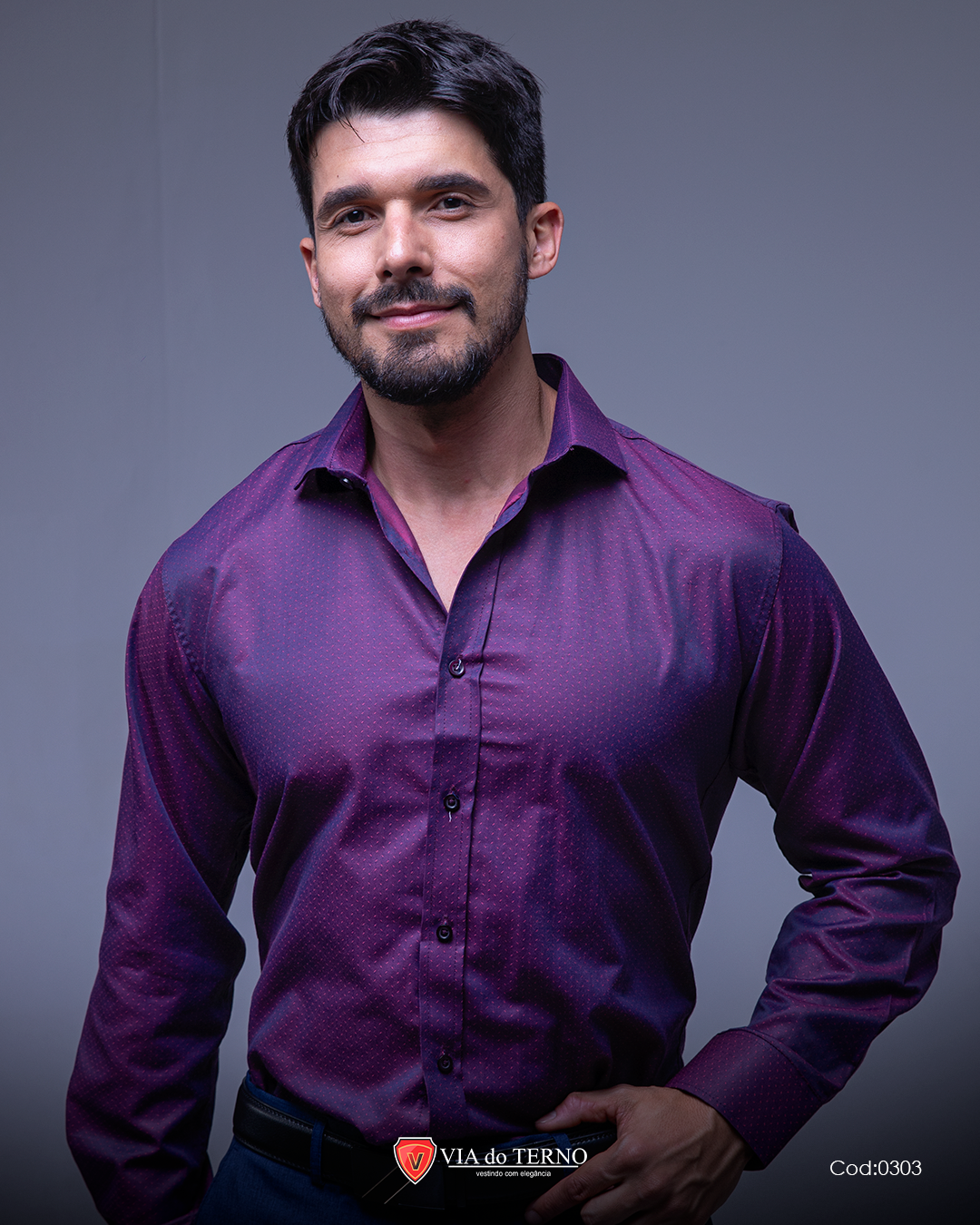 08 camisa social slim roxa via do terno