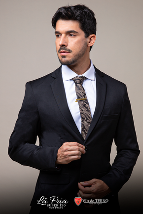 Terno Slim Lã Fria Super 120 - Preto