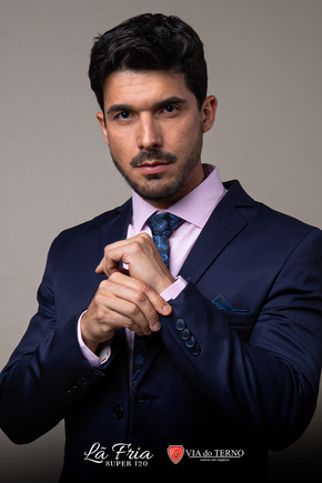 Terno Slim Lã Fria Super 120 - Azul Marinho