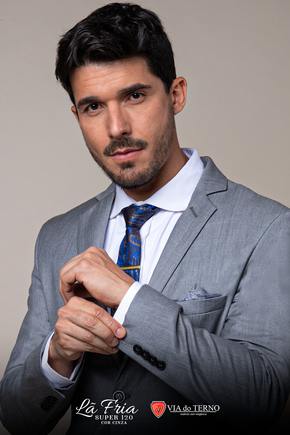 Terno Slim Lã Fria Super 120 - Cinza