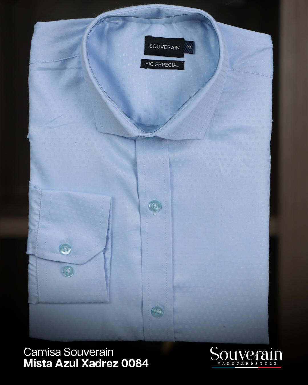 camisa souverain mista azul xadrez 0084 3