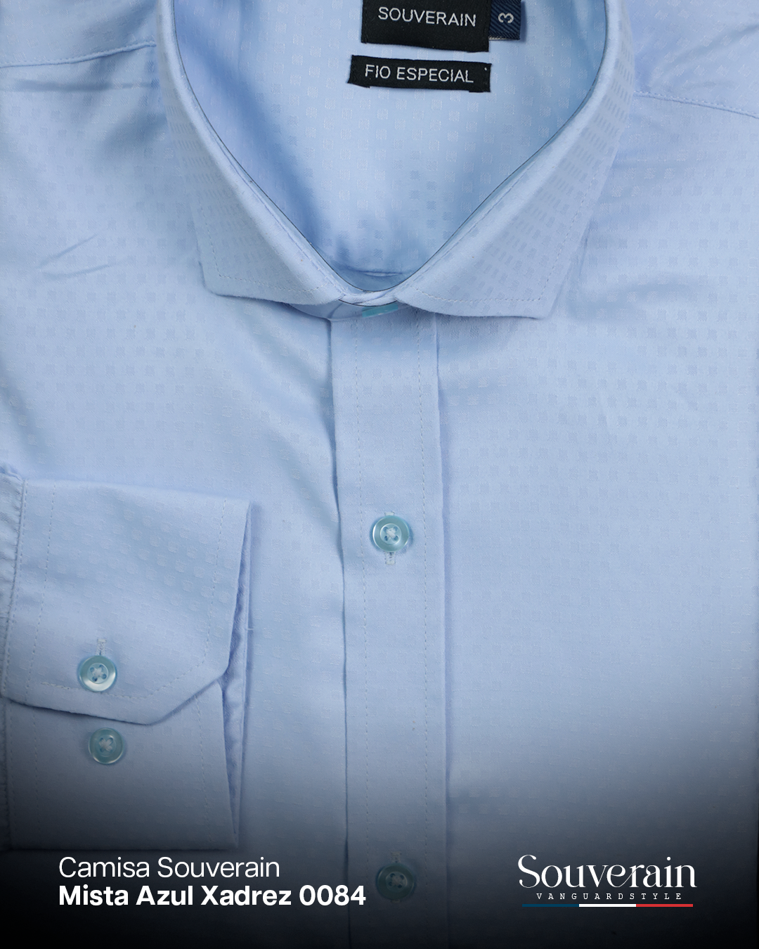 camisa souverain mista azul xadrez 0084 2