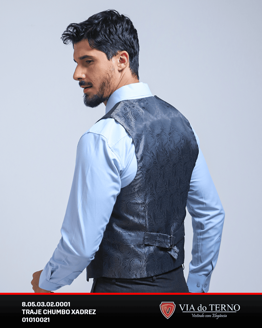 04 traje poliviscose chumbo xadrez