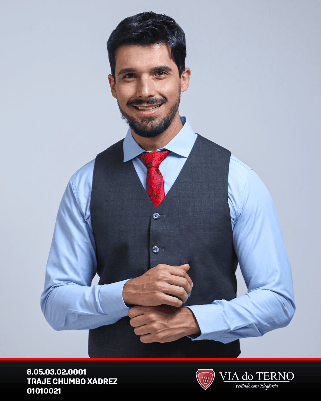 05 traje poliviscose chumbo xadrez