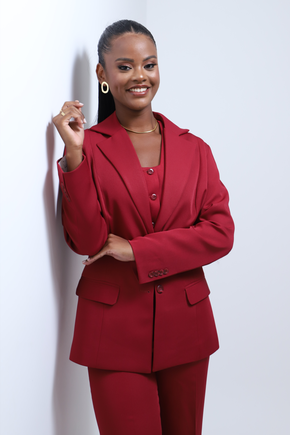 Conjunto Feminino de Alfaiataria Vinho