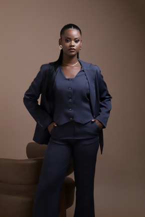 Conjunto Feminino de Alfaiataria Cinza Escuro (Chumbo)