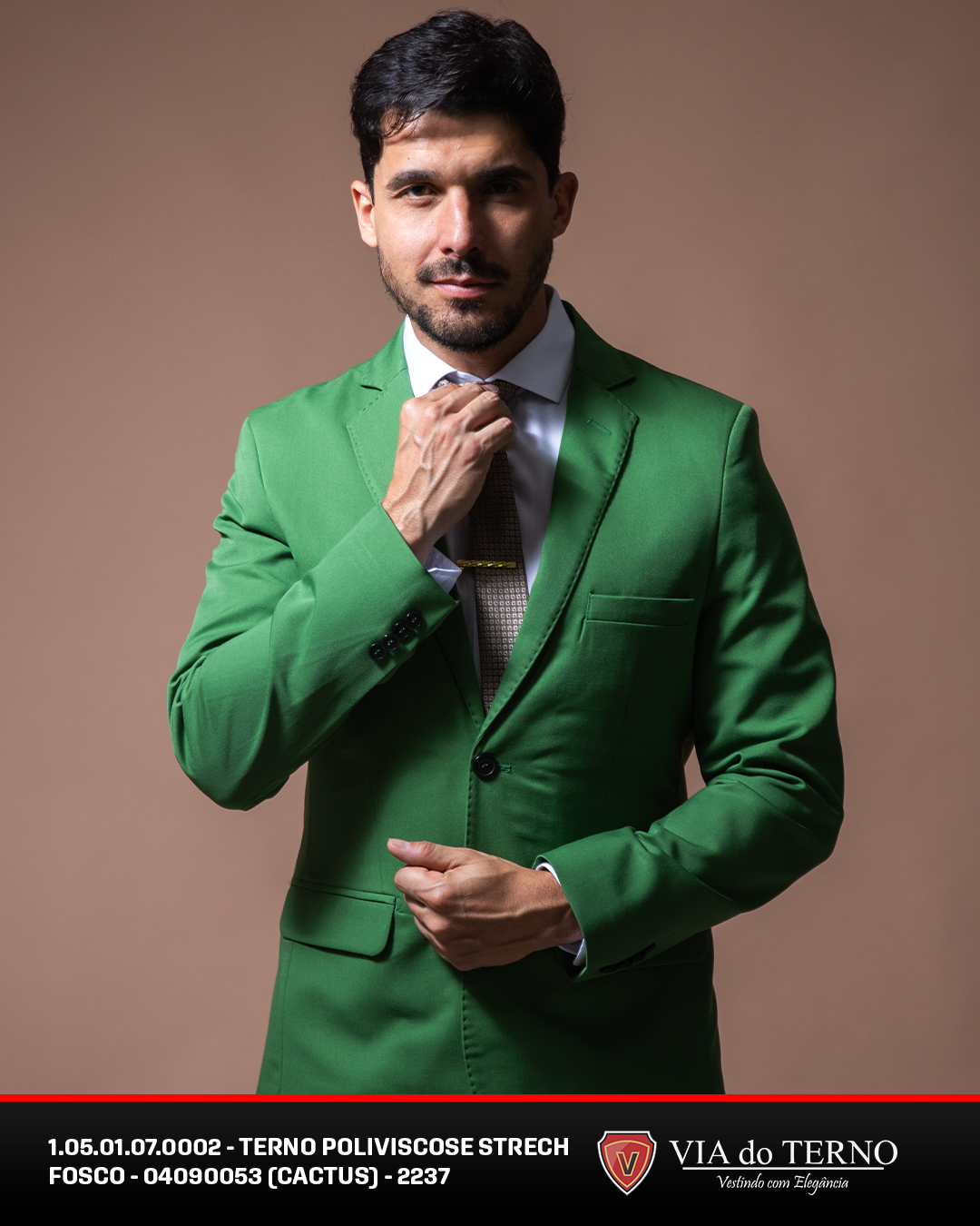 01 terno slim poliviscose cactus