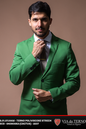 01 terno slim poliviscose cactus