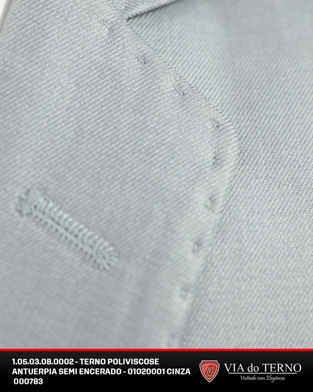 03 terno slim poliviscose semi encerrado cinza