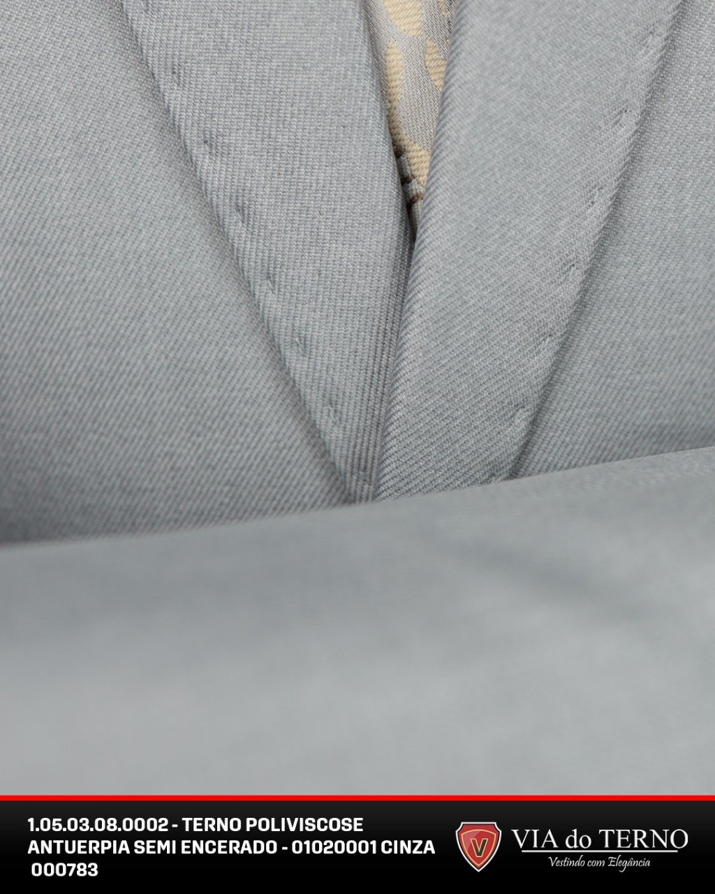 04 terno slim poliviscose semi encerrado cinza