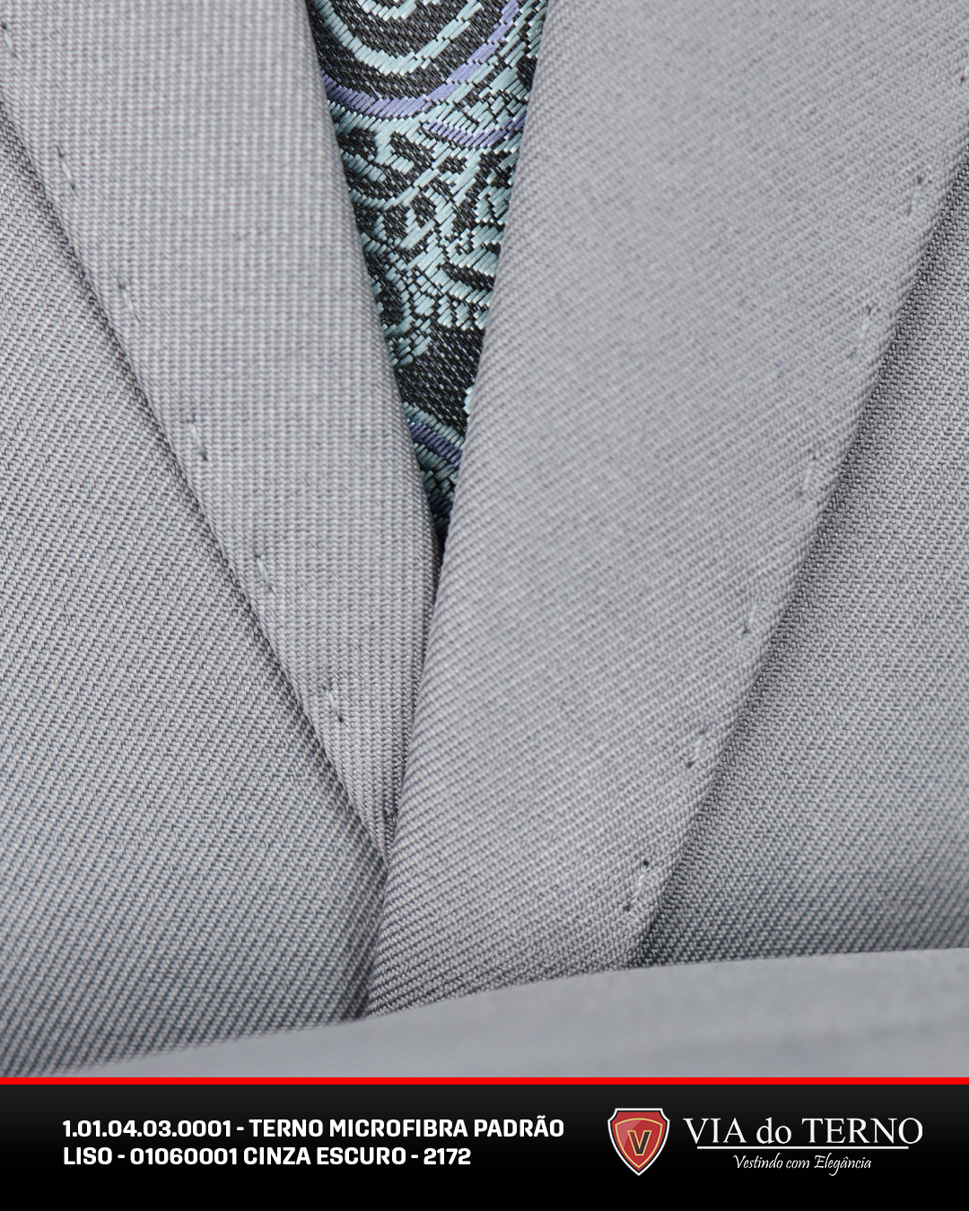 03 terno slim microfibra cinza escuro