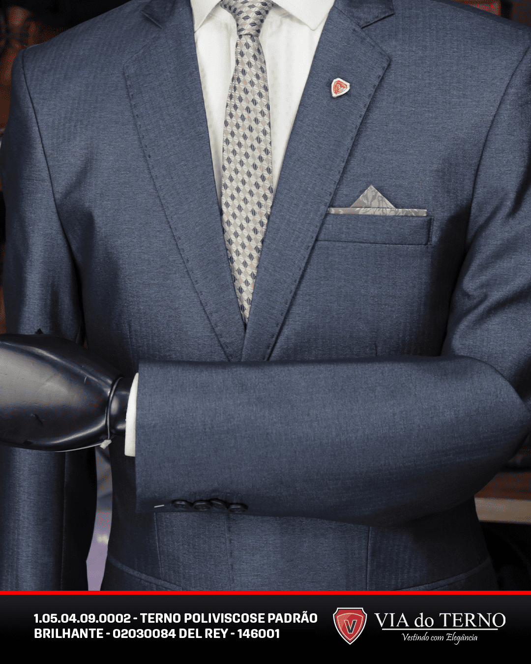 11 terno slim poliviscose del rey brilhante