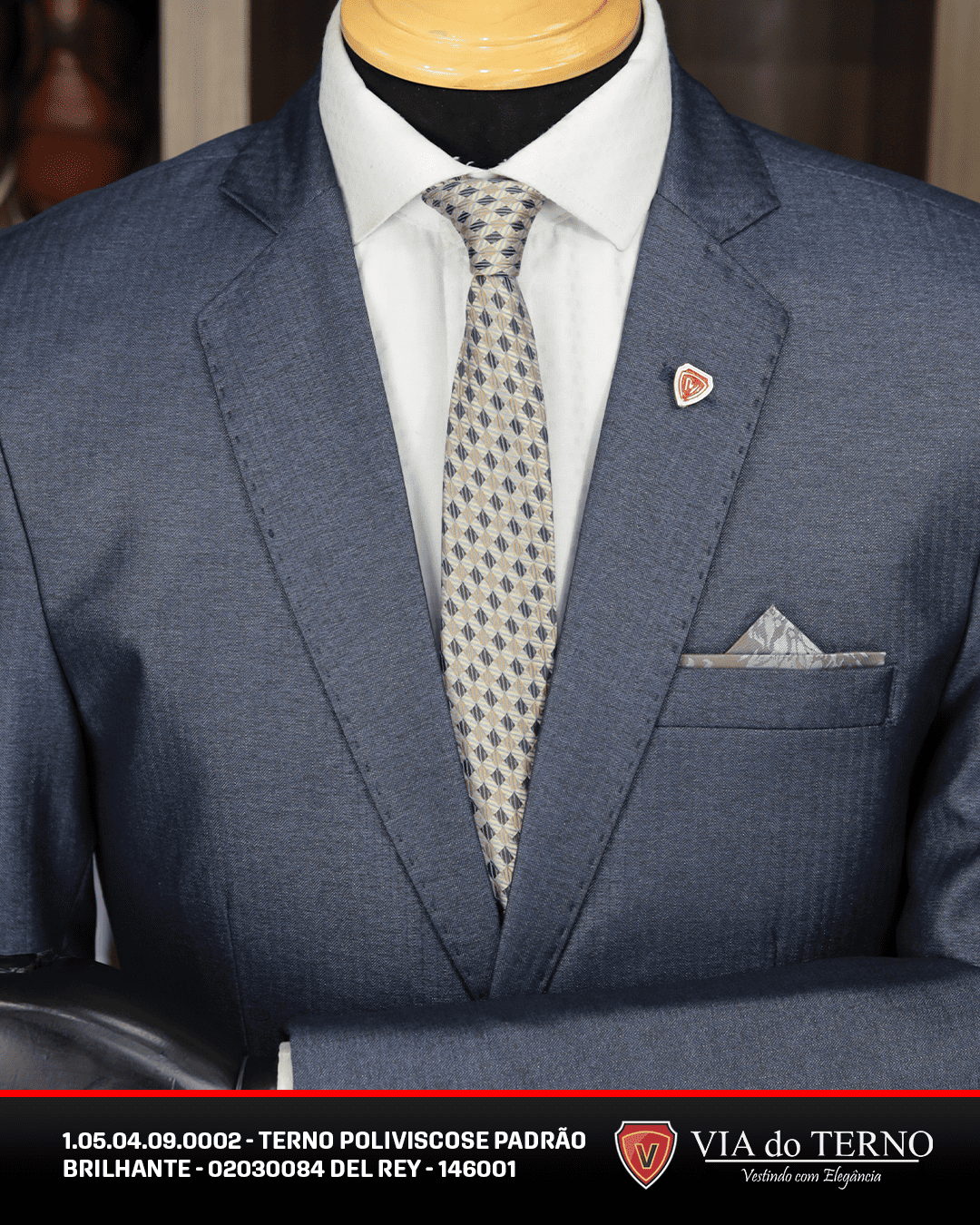 12 terno slim poliviscose del rey brilhante