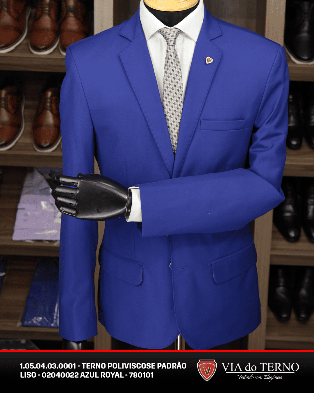 10 terno slim poliviscose azul royal