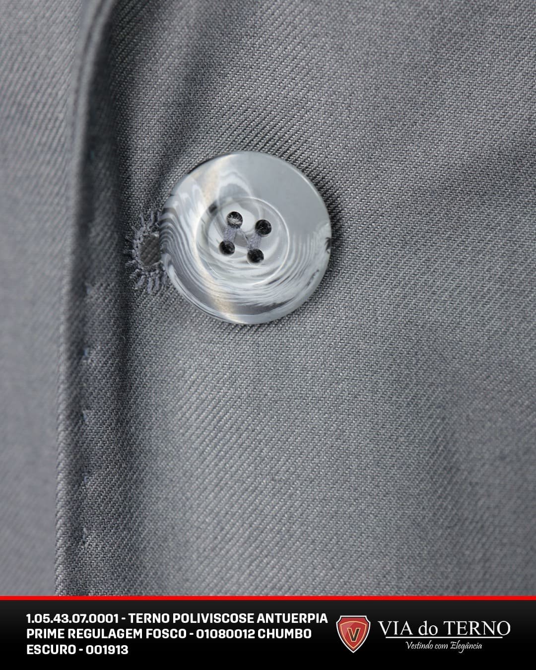 10 terno slim poliviscose chumbo