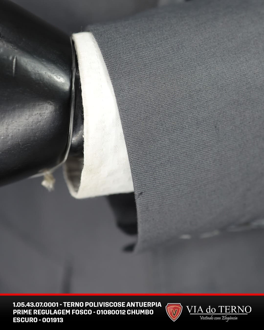 11 terno slim poliviscose chumbo