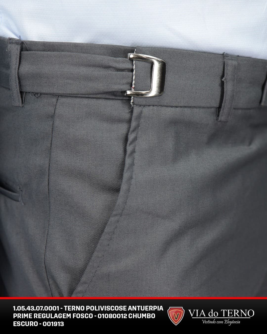 12 terno slim poliviscose chumbo