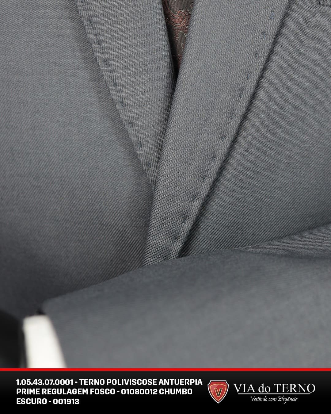 13 terno slim poliviscose chumbo