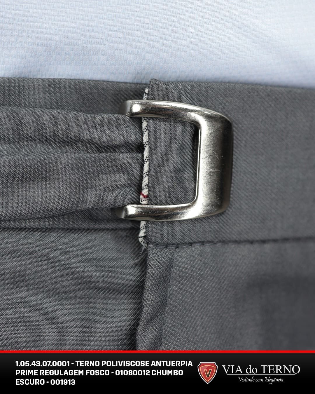 16 terno slim poliviscose chumbo