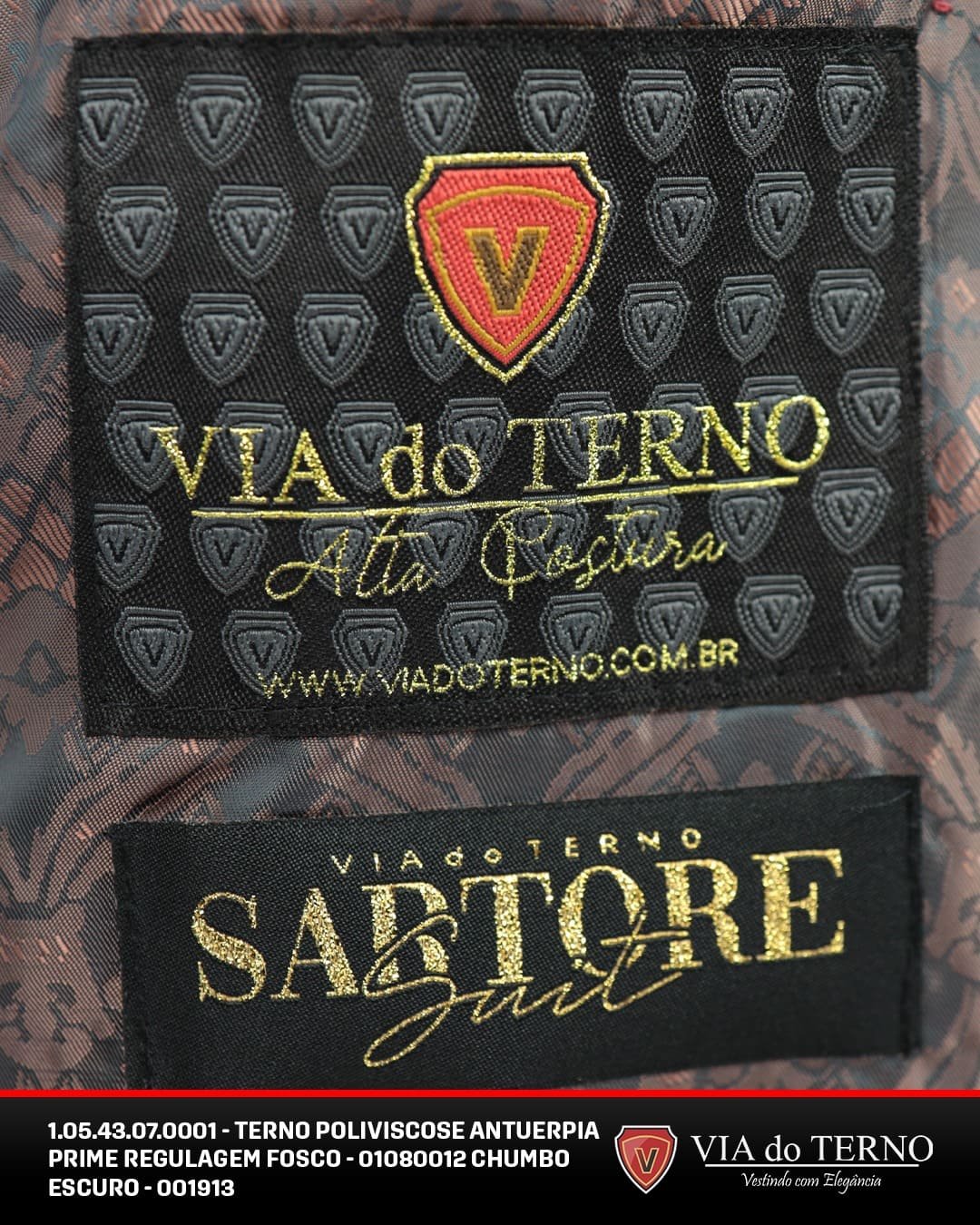 17 terno slim poliviscose chumbo