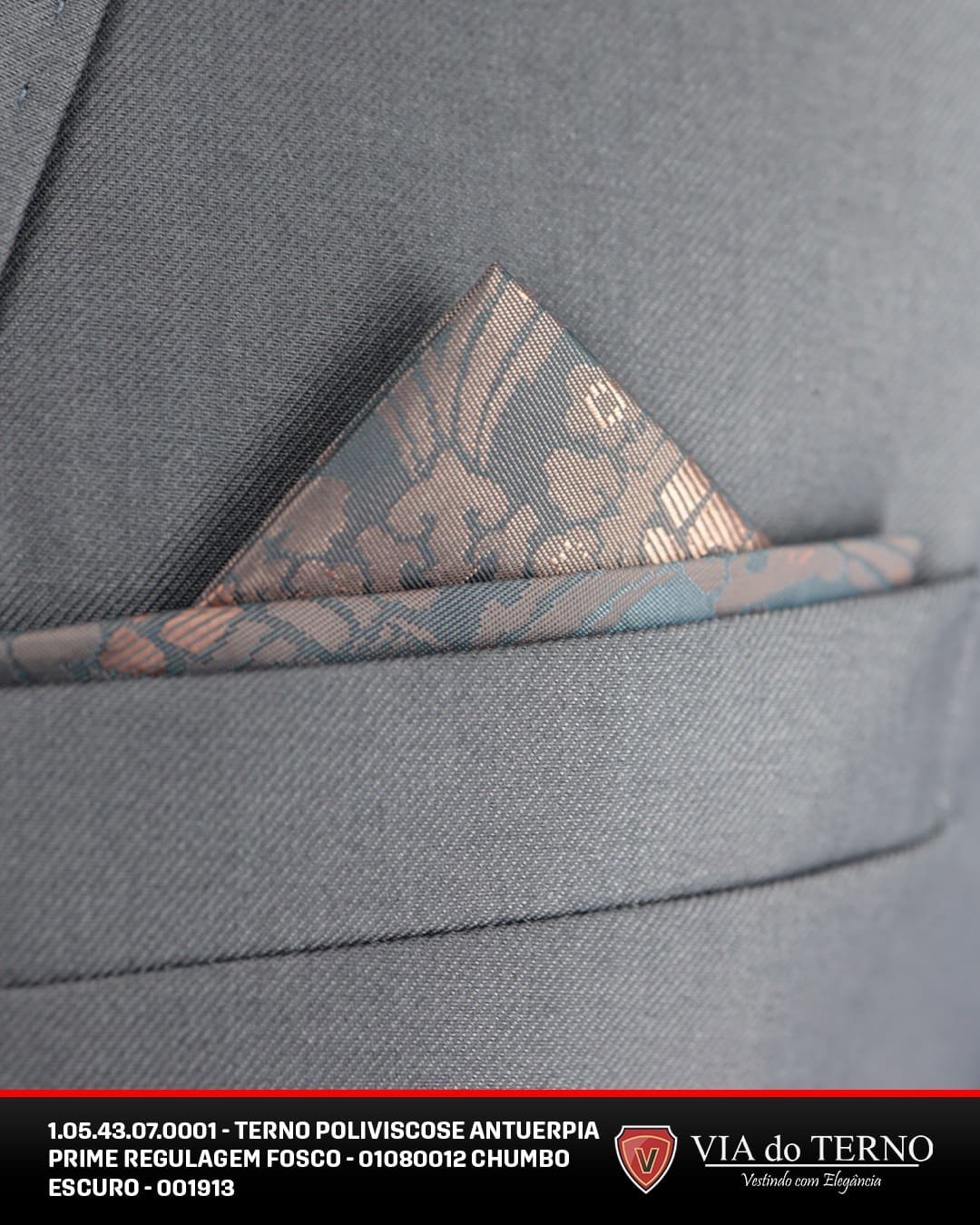 18 terno slim poliviscose chumbo