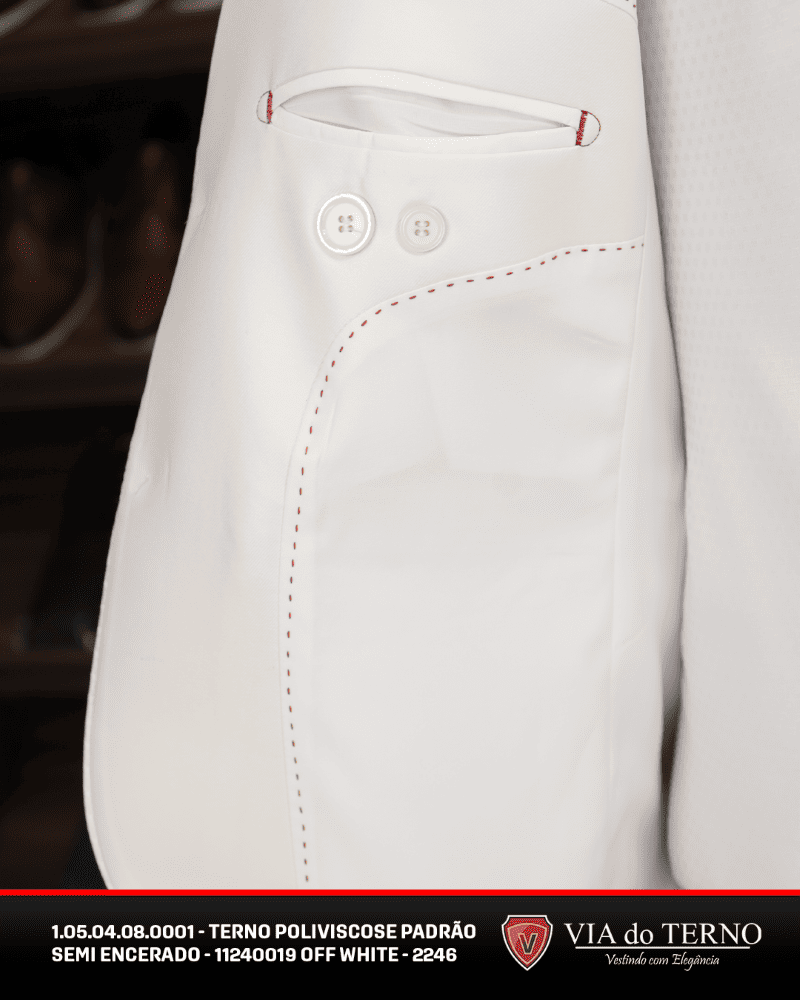02 terno slim poliviscose branco