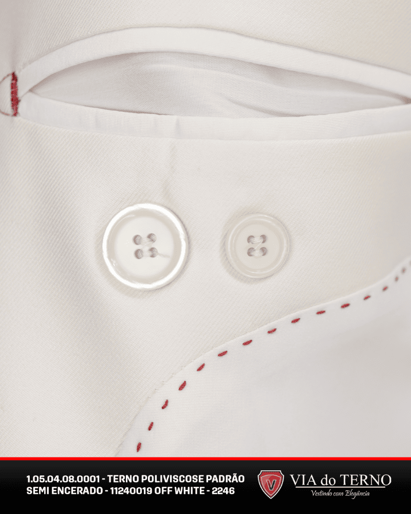 03 terno slim poliviscose branco
