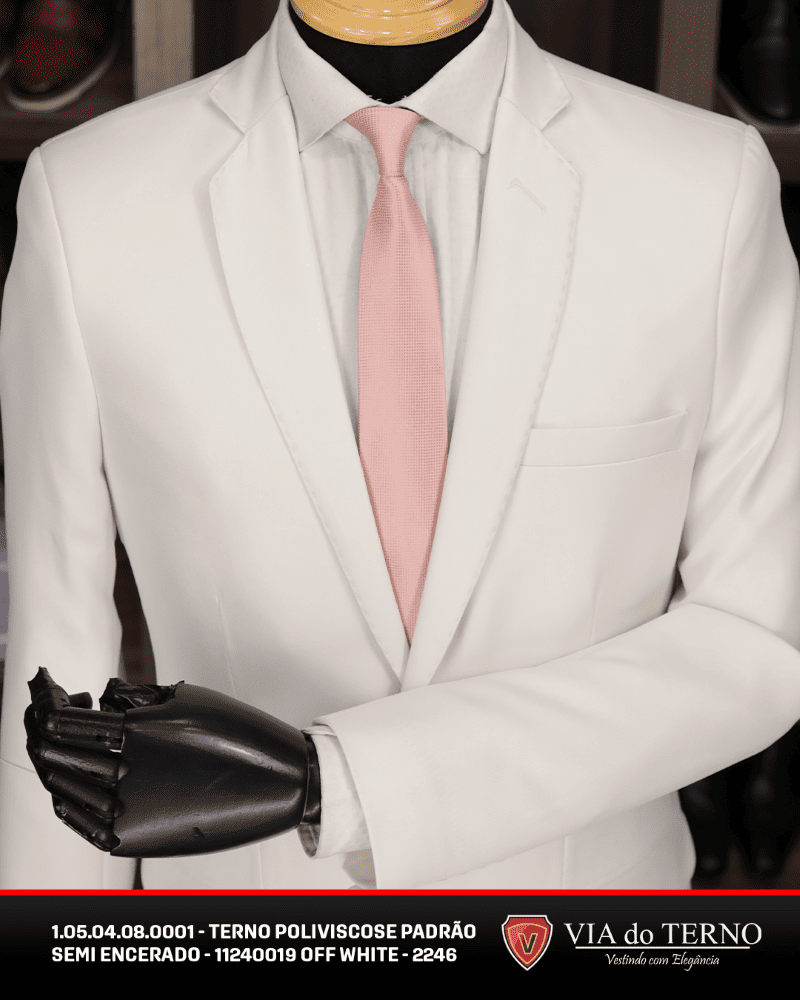 06 terno slim poliviscose branco
