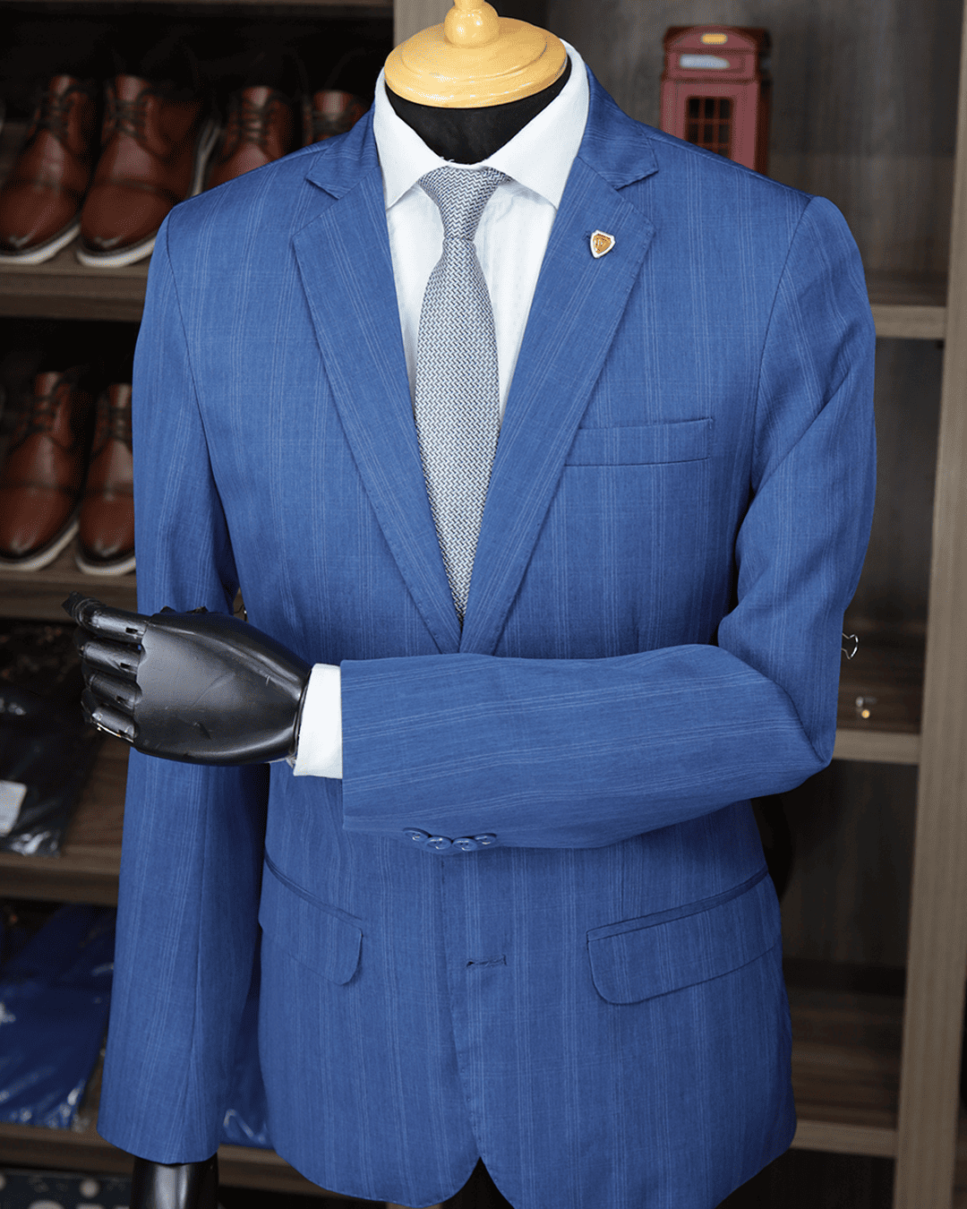 06 terno slim microfibra navy xadrez