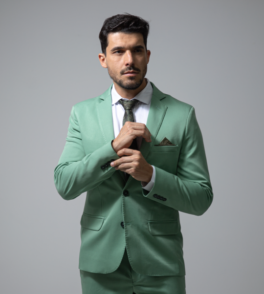 10 terno slim poliviscose verde pistache