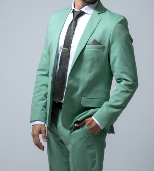 11 terno slim poliviscose verde pistache