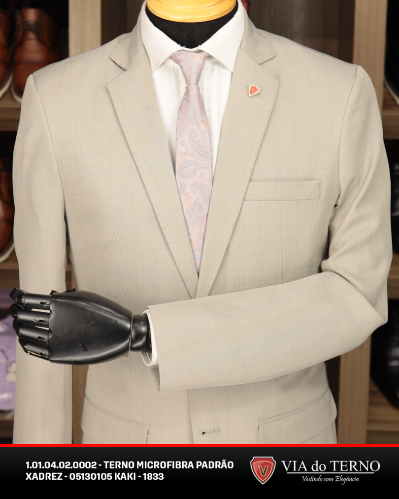 10 terno slim microfibra kaki