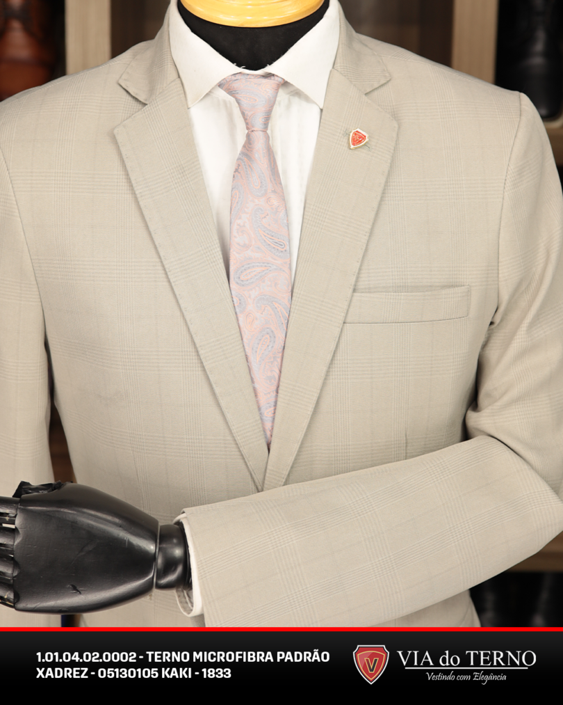 11 terno slim microfibra kaki