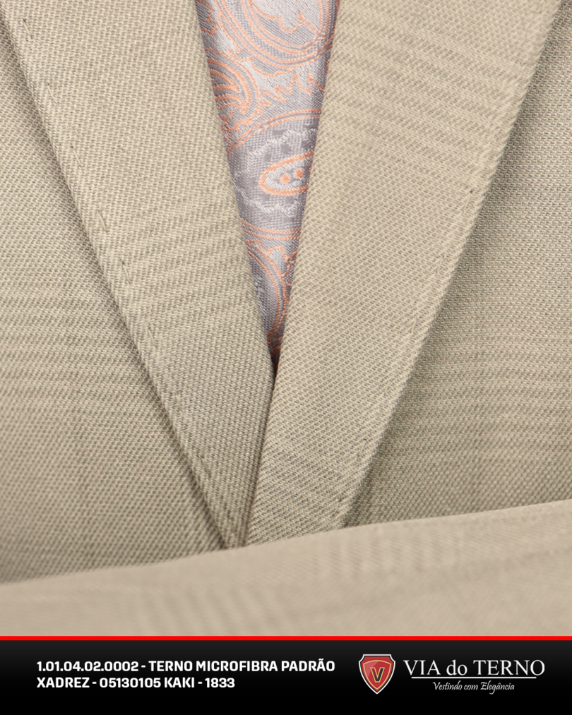 12 terno slim microfibra kaki