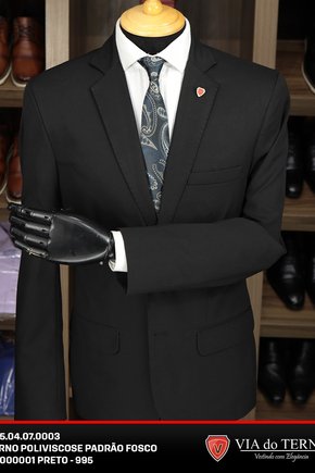 Terno Slim Poliviscose - Preto Padrão
