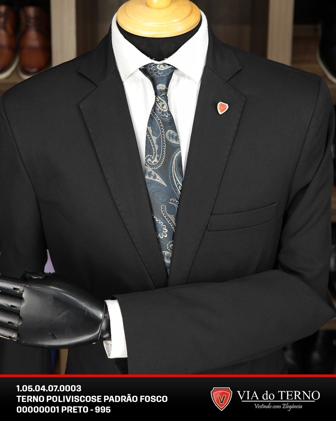 02 terno slim poliviscose preto padrao