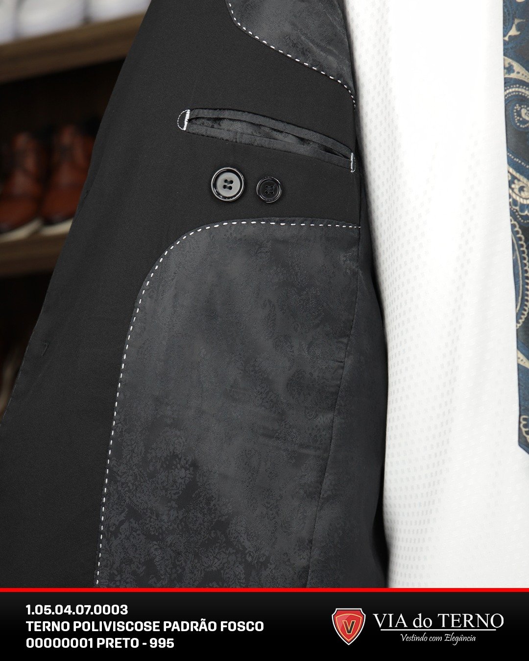 03 terno slim poliviscose preto padrao