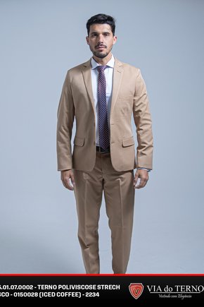 Terno Slim Poliviscose - Iced Coffee