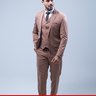 02 traje poliviscose cognac fosco