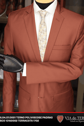 Terno Slim Poliviscose - Terracota Fosco