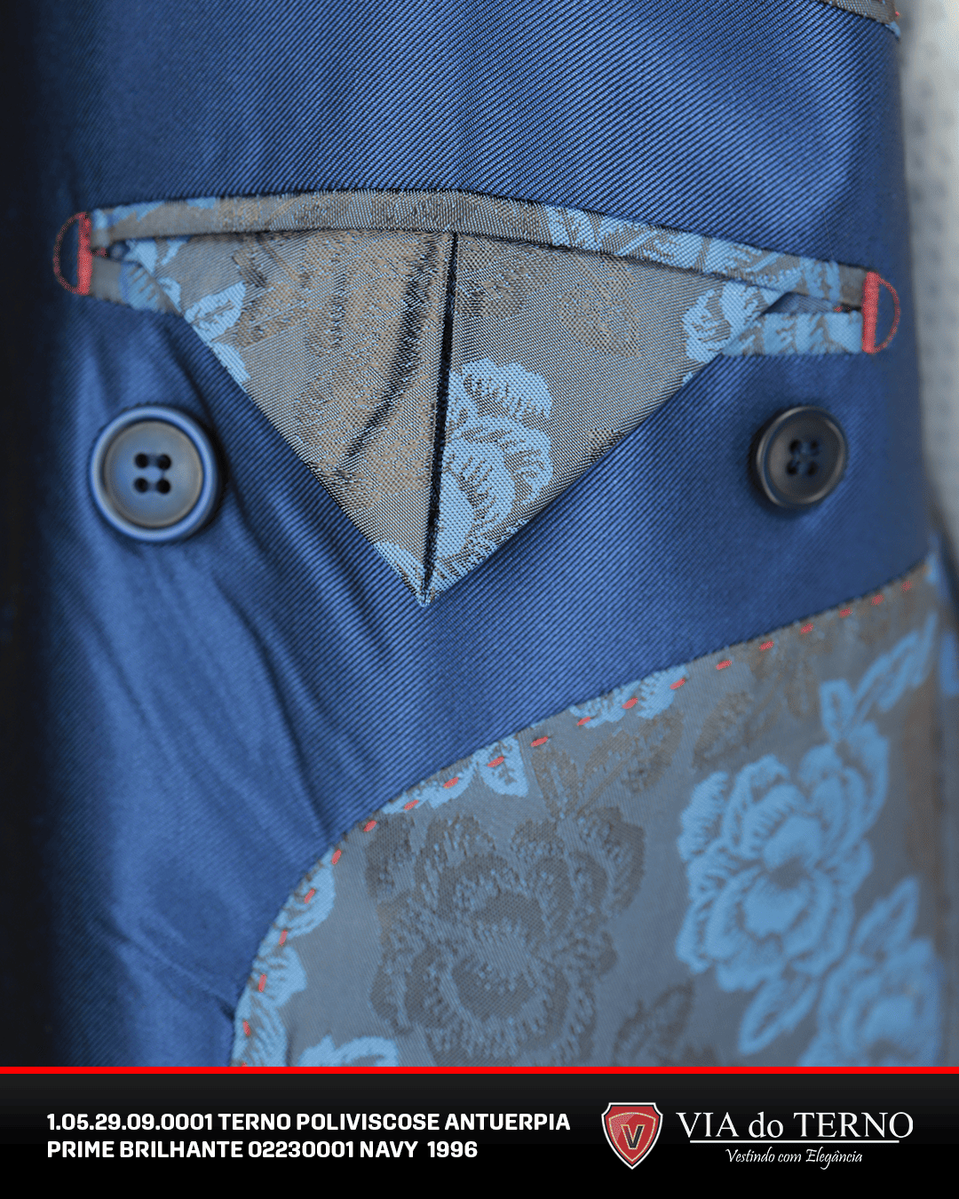 02 terno slim poliviscose azul navy brilhante