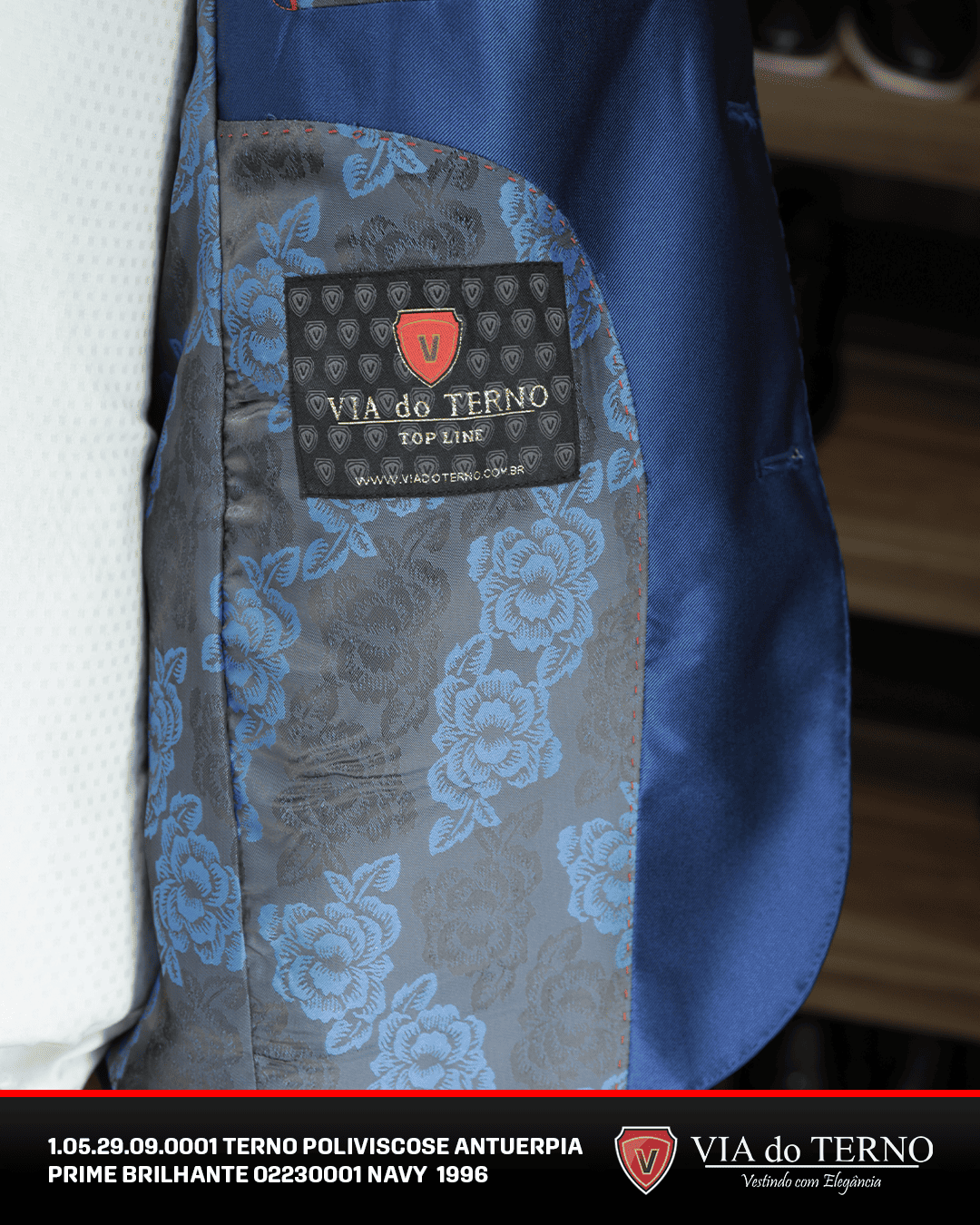 03 terno slim poliviscose azul navy brilhante