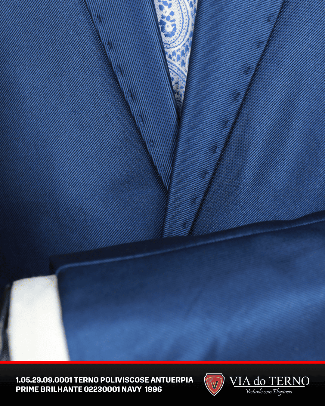 08 terno slim poliviscose azul navy brilhante